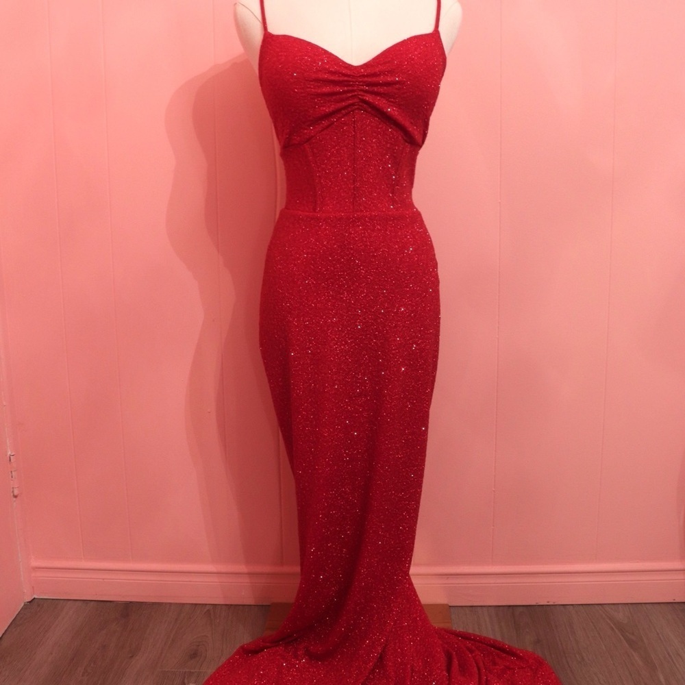 Lovely Day Sparkling Red Maxi Dress - Picture 3 of 5